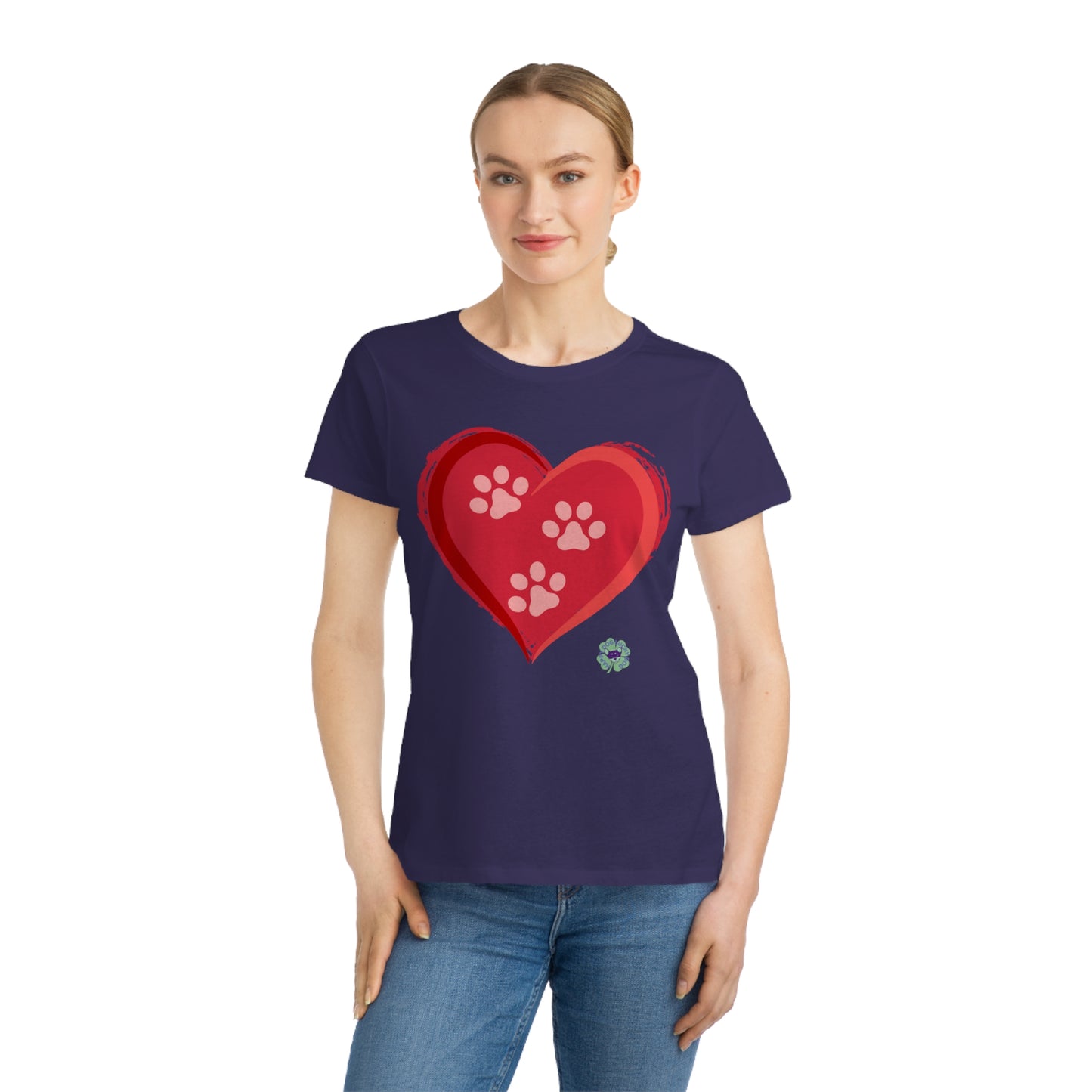 3 Paw Heart Organic Women's Classic T-Shirt