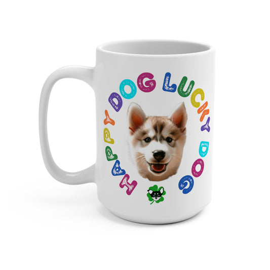 Husky Puppy Happy Dog Lucky Dog Mug 15oz