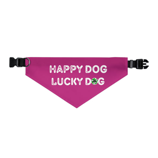 Pink Happy Dog Lucky Dog Pet Bandana Collar