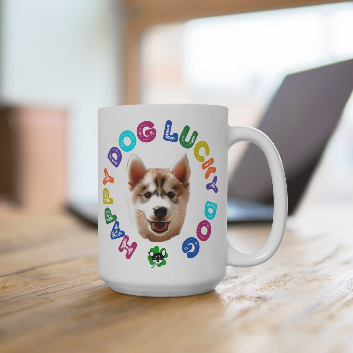 Husky Puppy Happy Dog Lucky Dog Mug 15oz