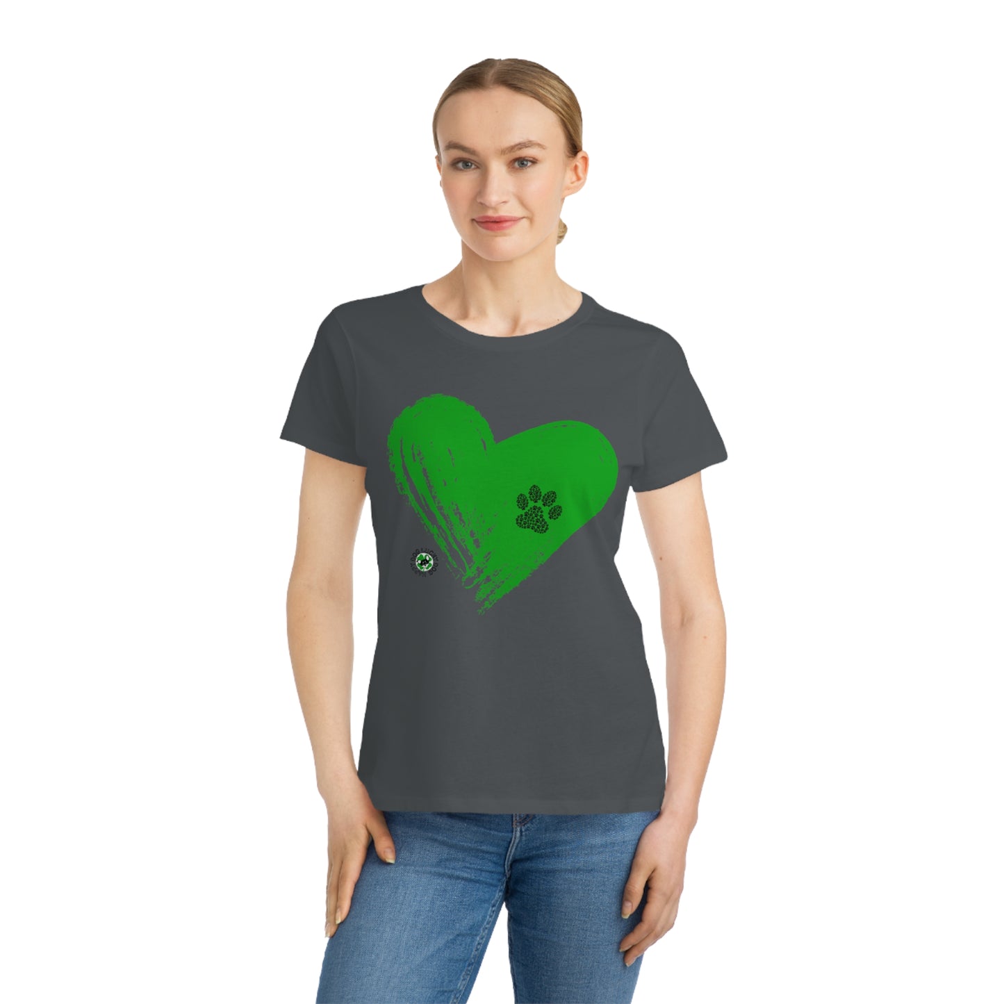 Green heart paw Organic Women's Classic T-Shirt