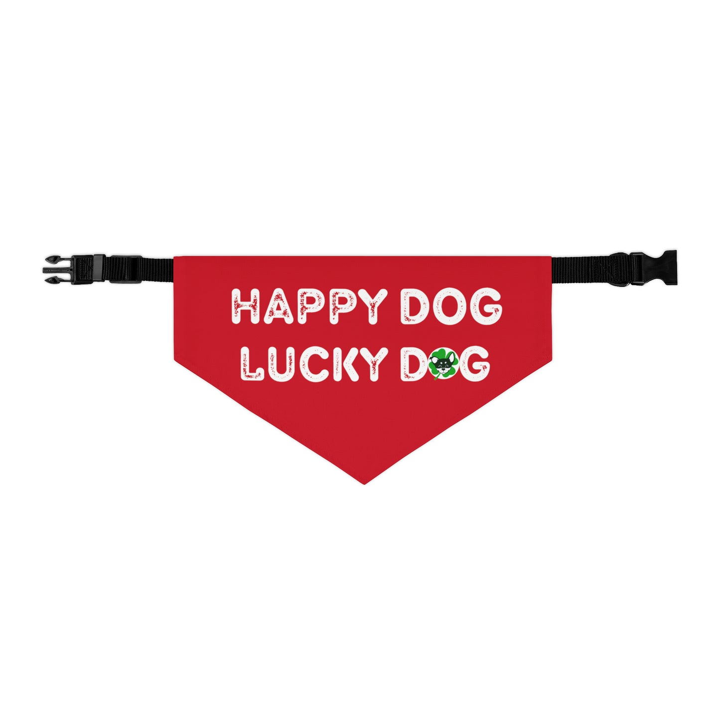 Red Happy Dog Lucky Dog Pet Bandana Collar