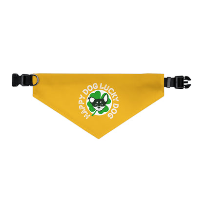 Yellow Happy Dog Lucky Dog Bandana Collar