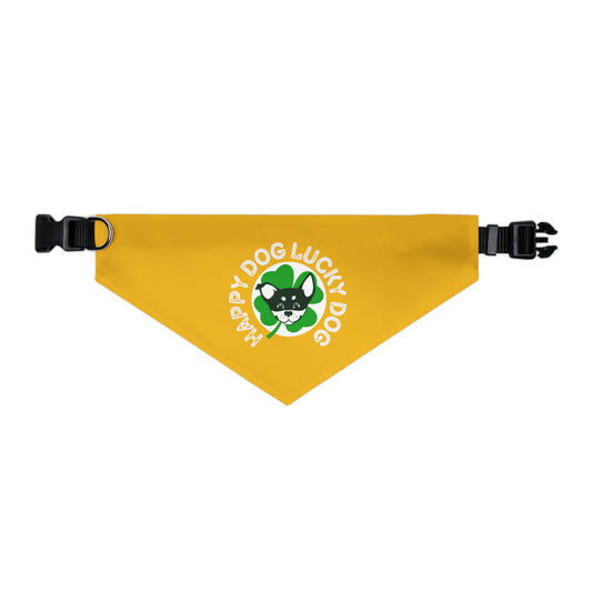 Yellow Happy Dog Lucky Dog Bandana Collar