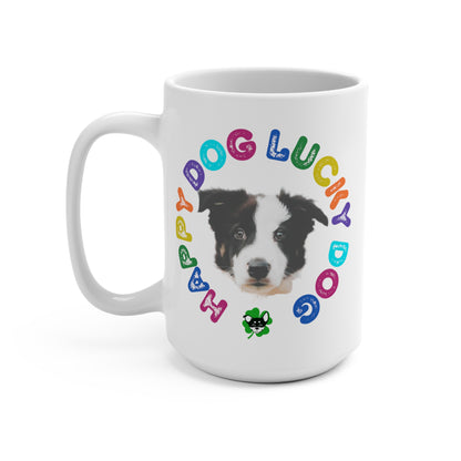 Border Coliie Puppy Happy Dog Lucky Dog Mug 15oz