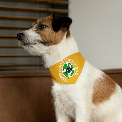 Yellow Happy Dog Lucky Dog Bandana Collar