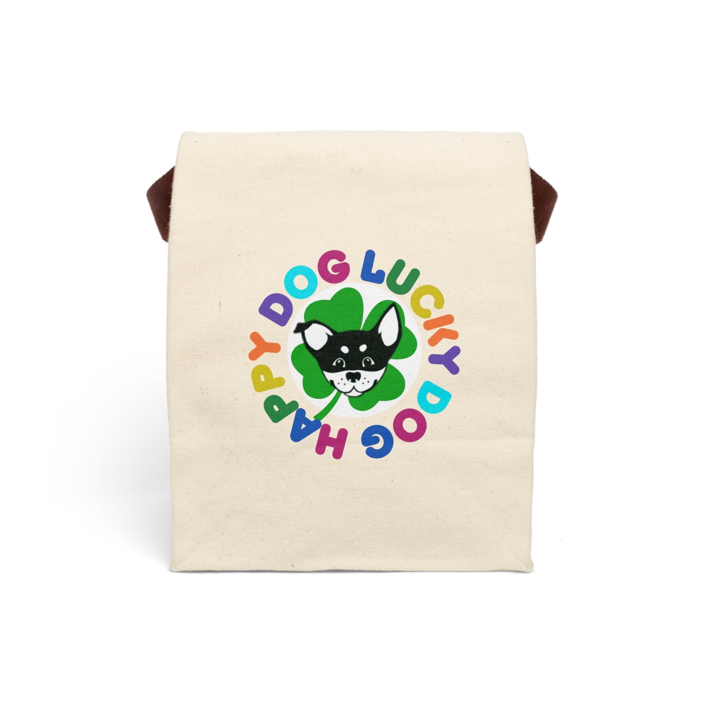 Happy Dog Lucky Dog Canvas Lunch Bag With Strap