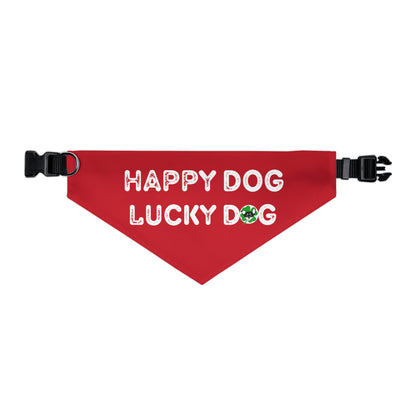 Red Happy Dog Lucky Dog Pet Bandana Collar