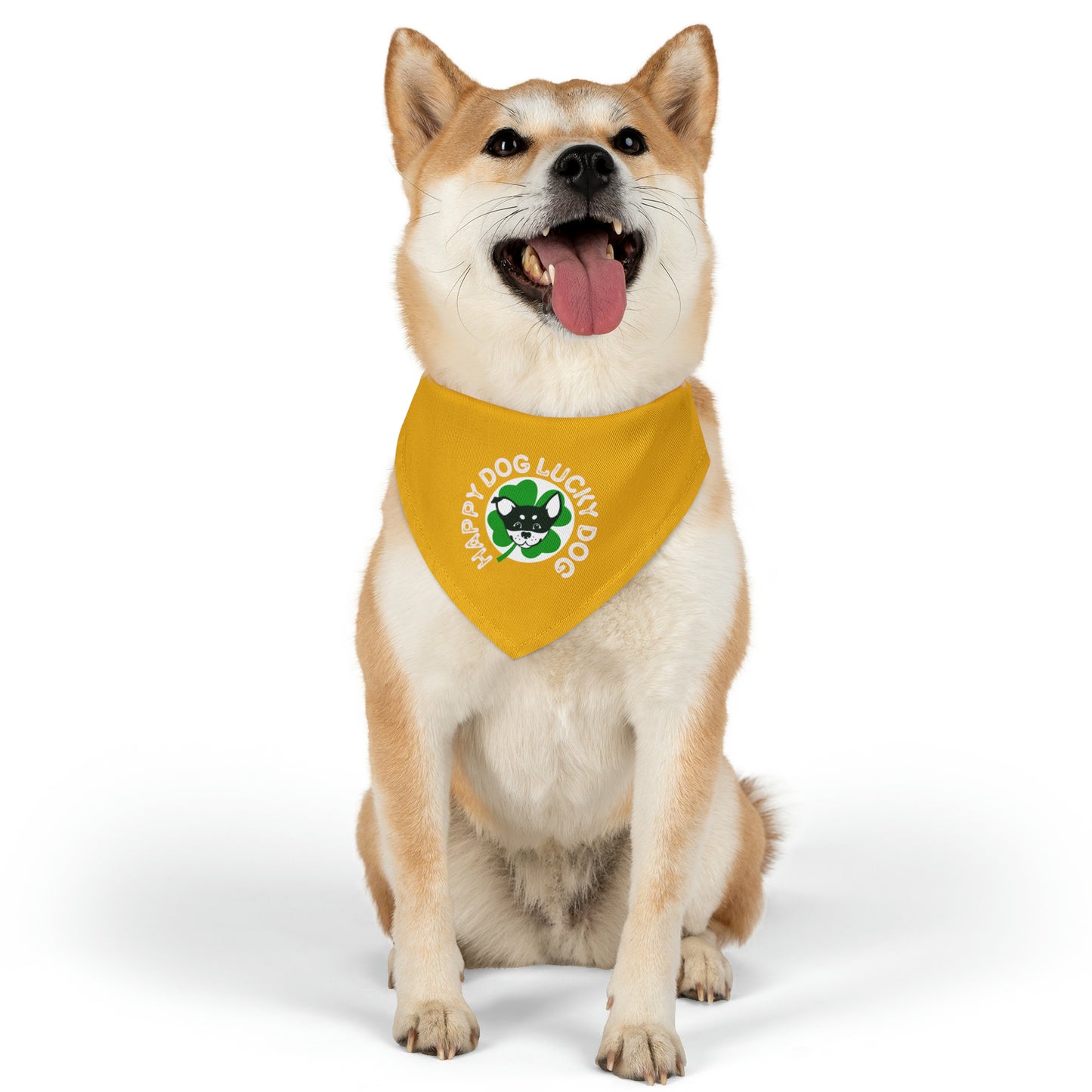 Yellow Happy Dog Lucky Dog Bandana Collar