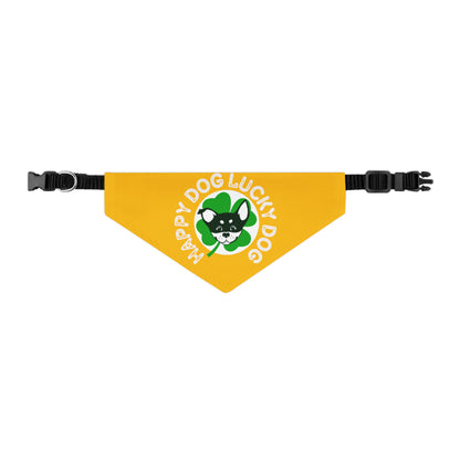 Yellow Happy Dog Lucky Dog Bandana Collar