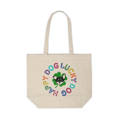 Happy Dog Lucky Dog Canvas Shopping Tote