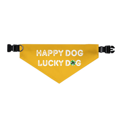 Yellow Happy Dog Lucky Dog Pet Bandana Collar