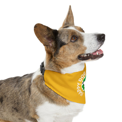 Yellow Happy Dog Lucky Dog Bandana Collar