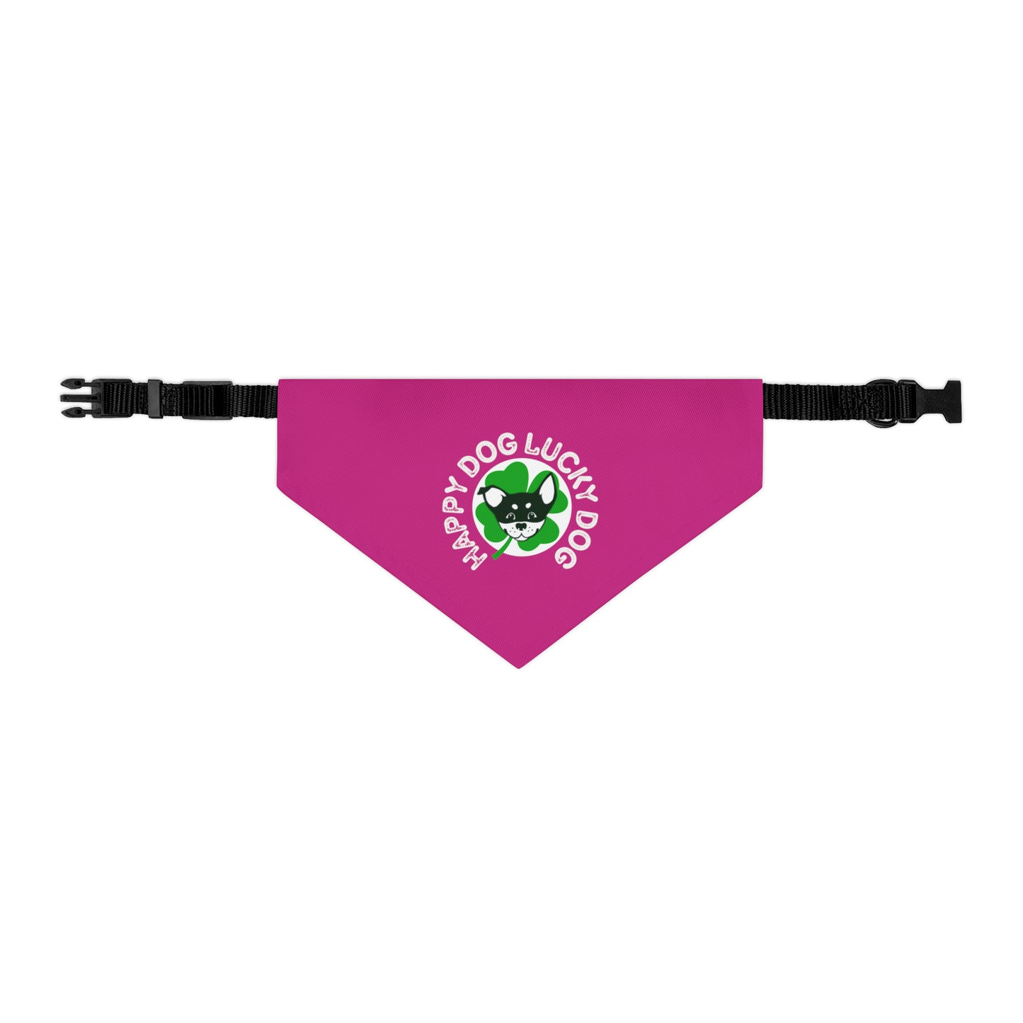 Pink Happy Dog Lucky Dog Bandana Collar