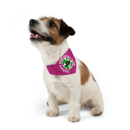 Pink Happy Dog Lucky Dog Bandana Collar