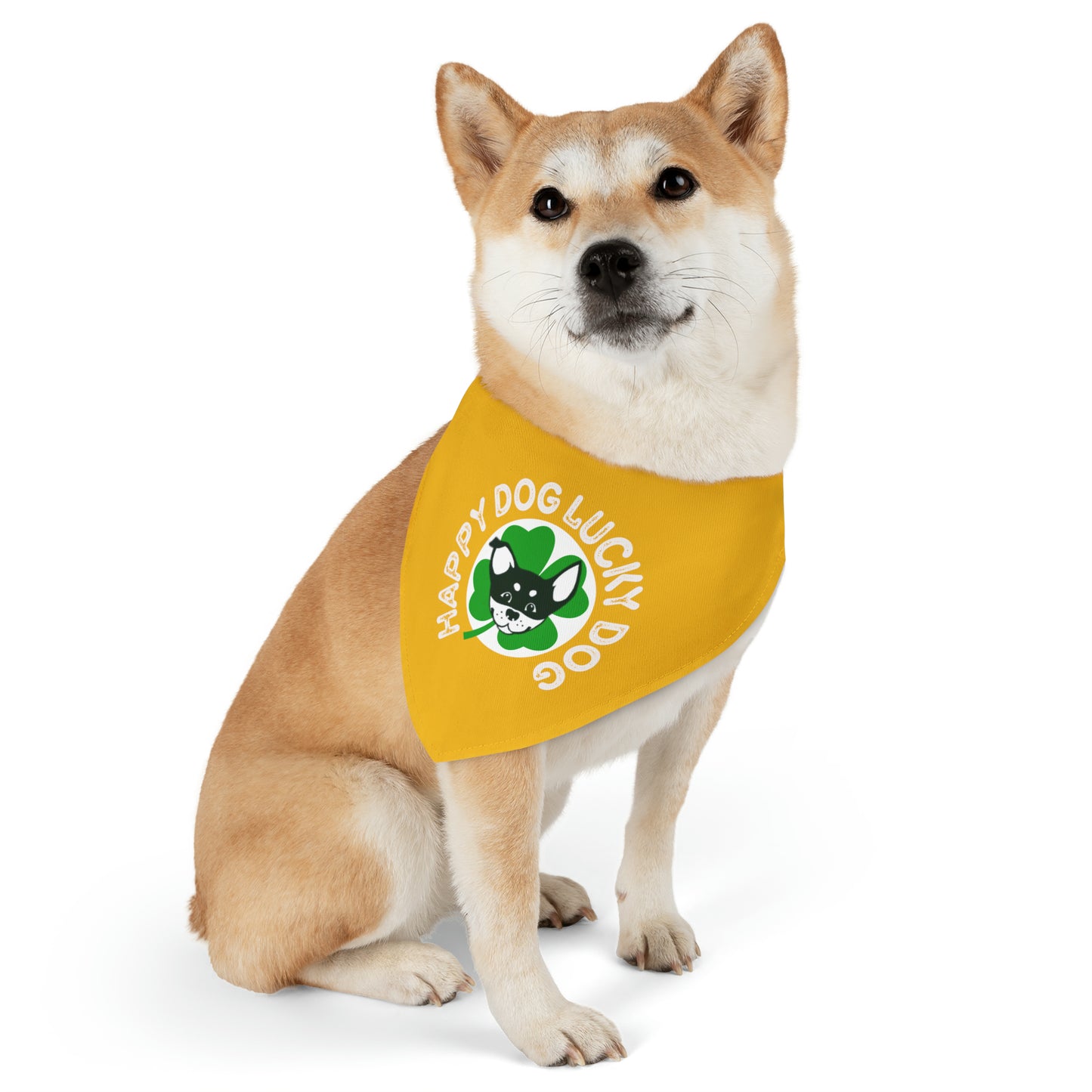 Yellow Happy Dog Lucky Dog Bandana Collar