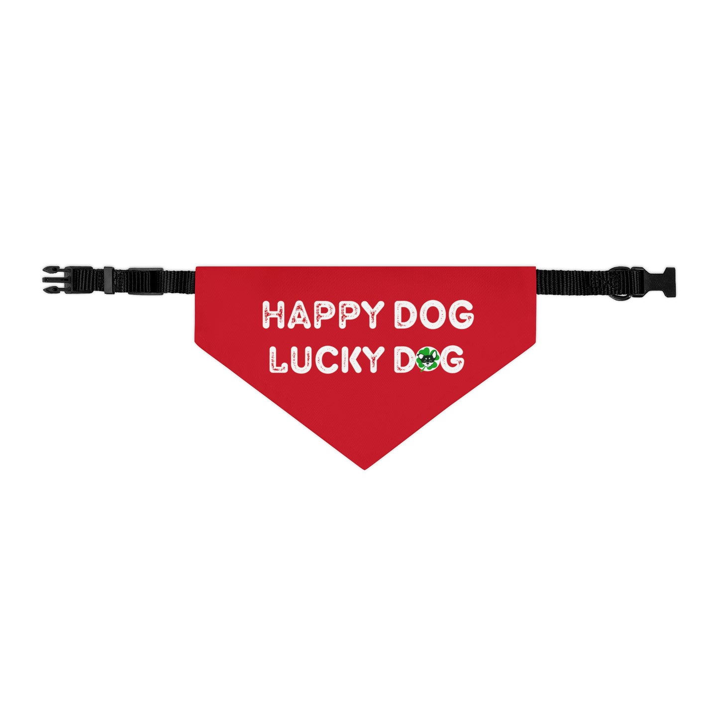 Red Happy Dog Lucky Dog Pet Bandana Collar