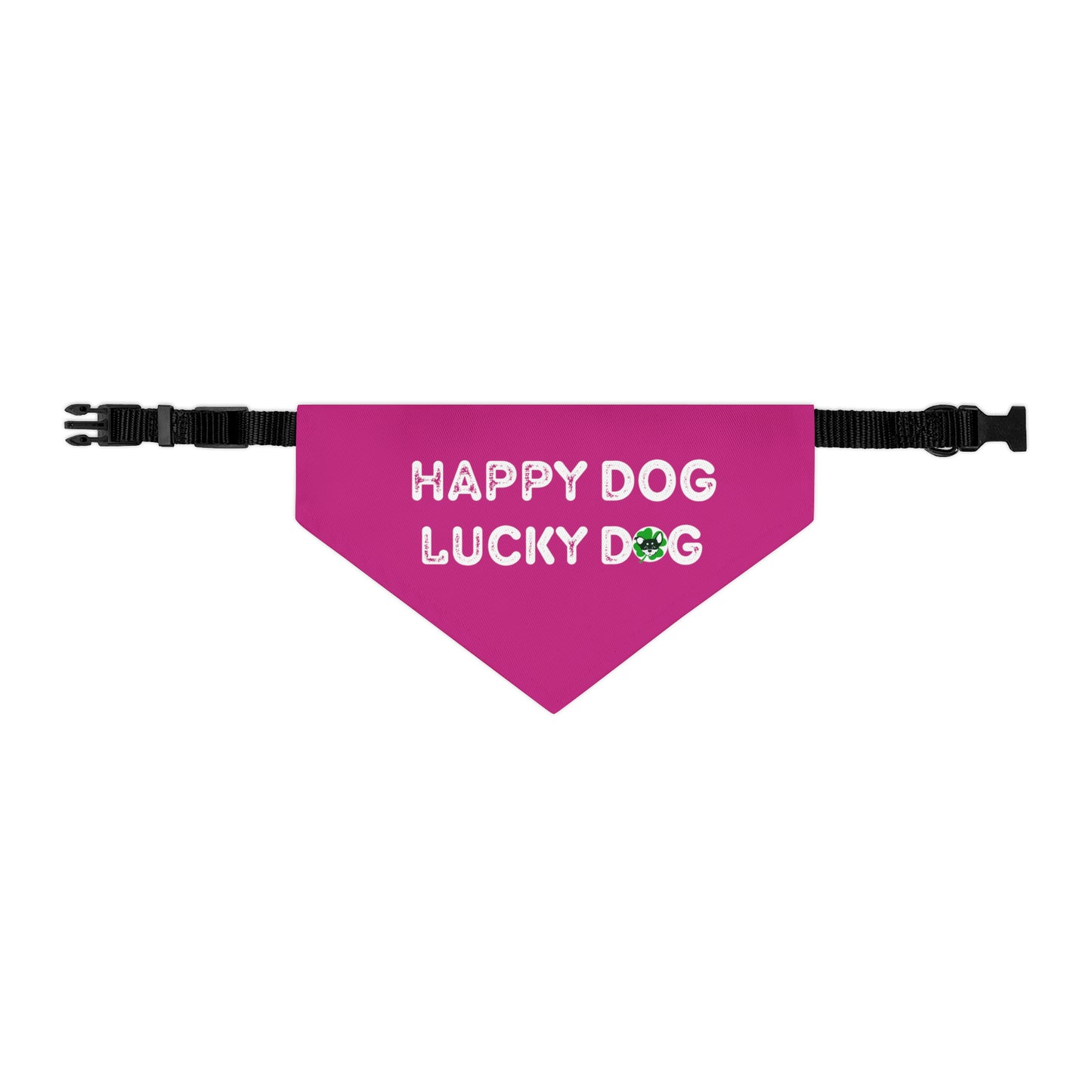 Pink Happy Dog Lucky Dog Pet Bandana Collar