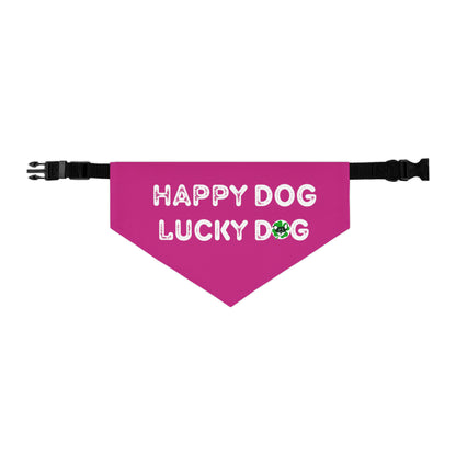 Pink Happy Dog Lucky Dog Pet Bandana Collar