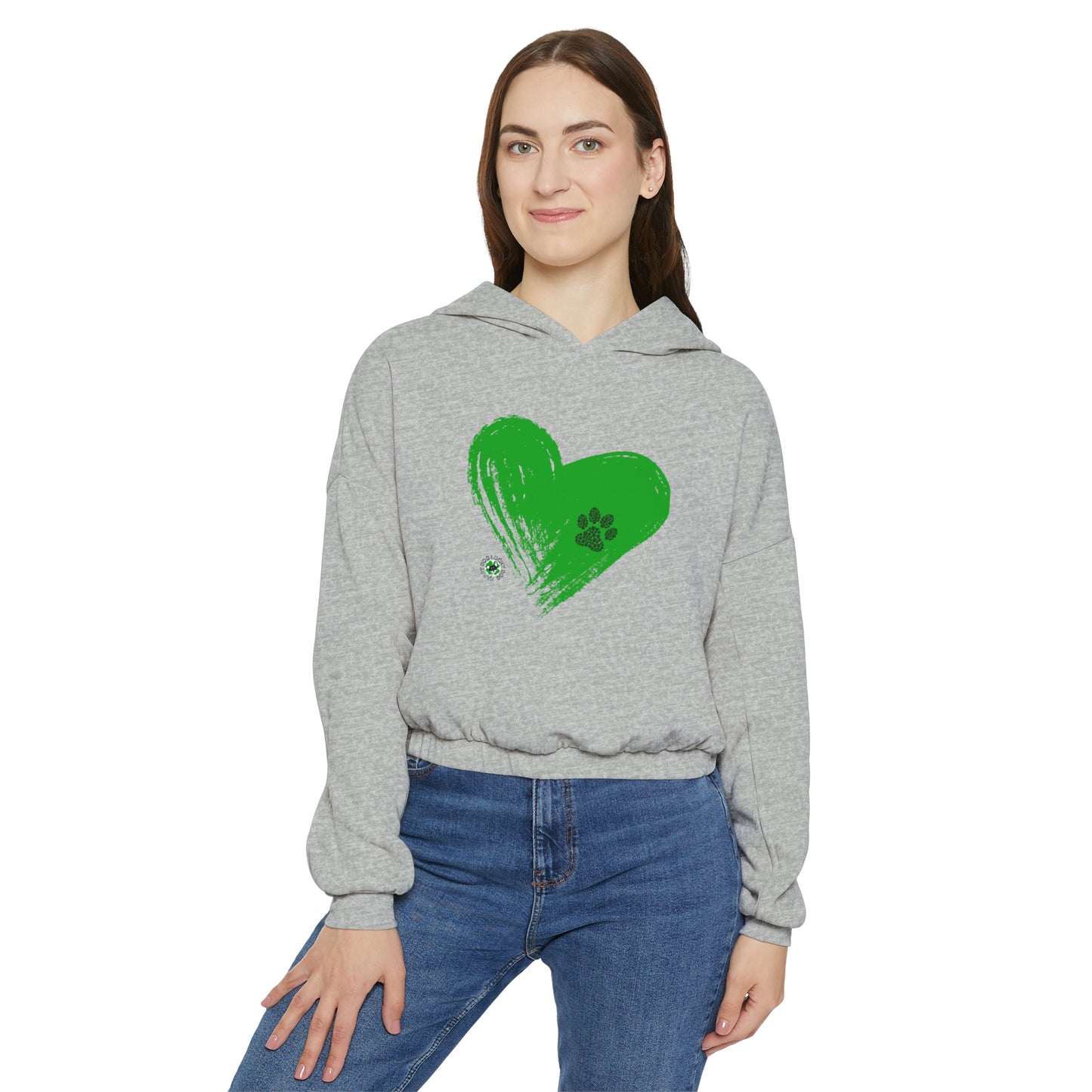 Green Heart Cinched Bottom Hoodie