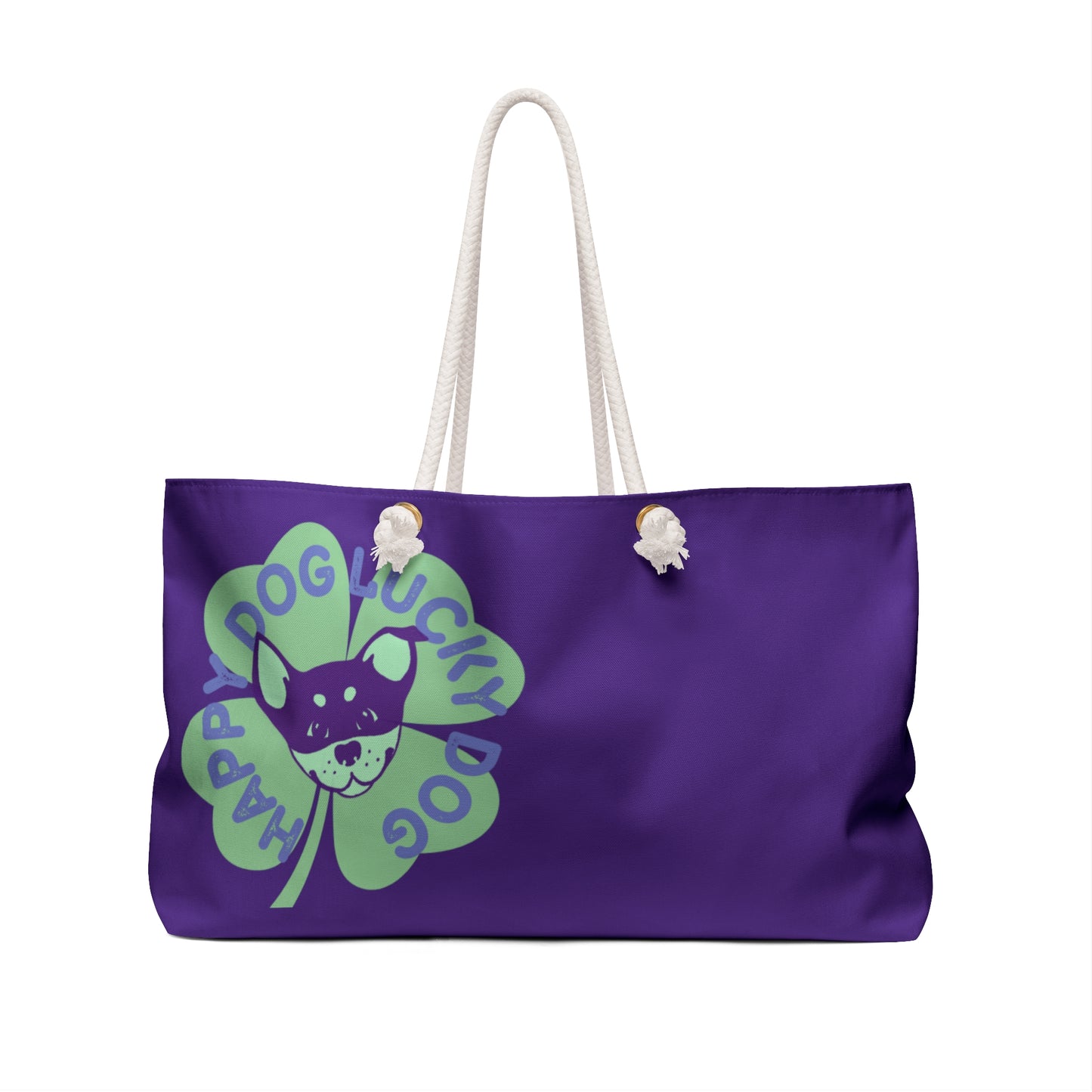 Deep Purple Happy Dog Lucky Dog Weekender Bag