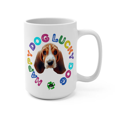 Basset Hound Puppy Happy Dog Lucky Dog Mug 15oz