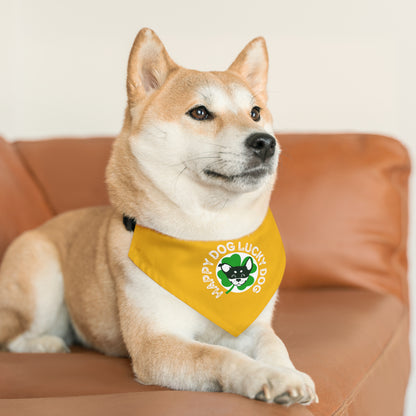 Yellow Happy Dog Lucky Dog Bandana Collar