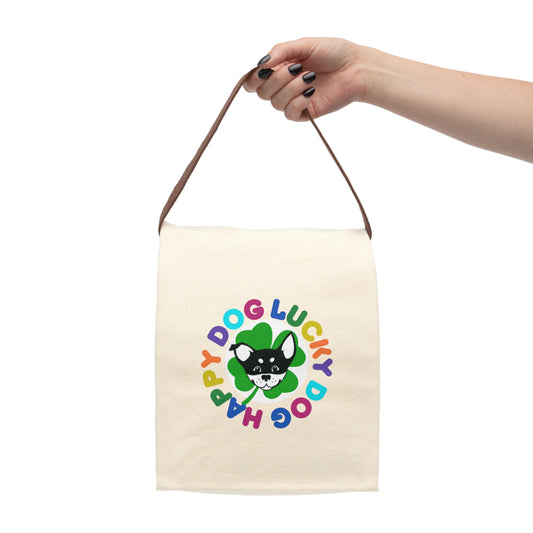 Happy Dog Lucky Dog Canvas Lunch Bag With Strap