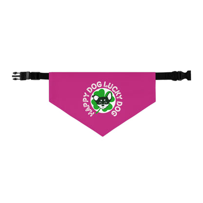 Pink Happy Dog Lucky Dog Bandana Collar