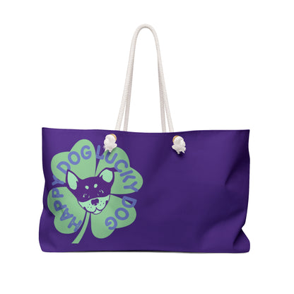 Deep Purple Happy Dog Lucky Dog Weekender Bag