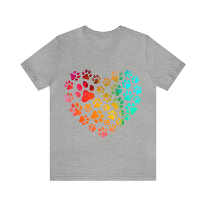 Multi Paw Heart Unisex Jersey Short Sleeve Tee