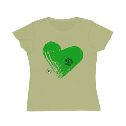 Green heart paw Organic Women's Classic T-Shirt