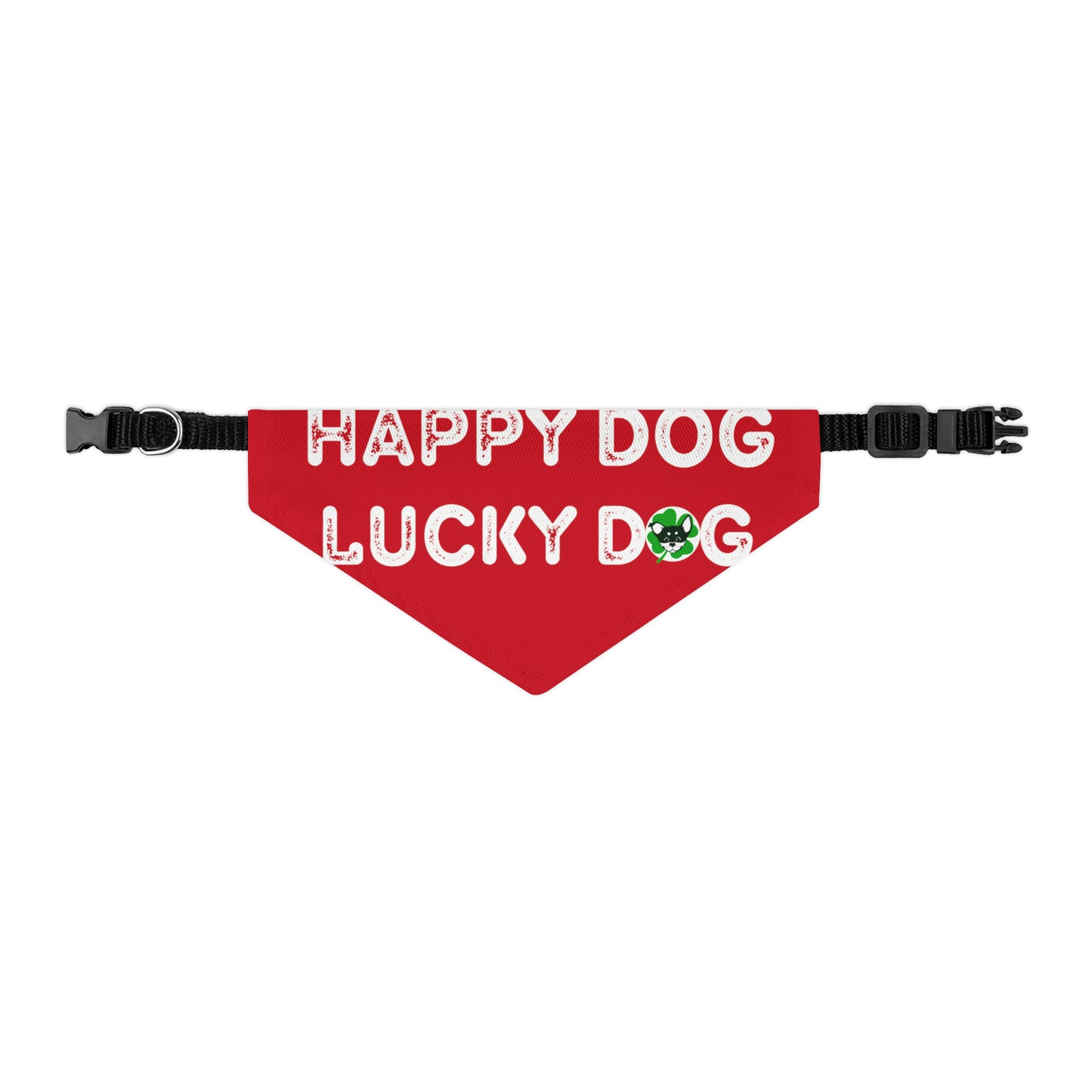 Red Happy Dog Lucky Dog Pet Bandana Collar