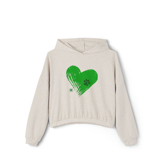 Green Heart Cinched Bottom Hoodie