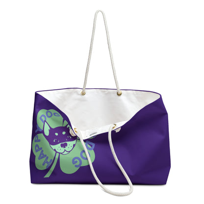 Deep Purple Happy Dog Lucky Dog Weekender Bag