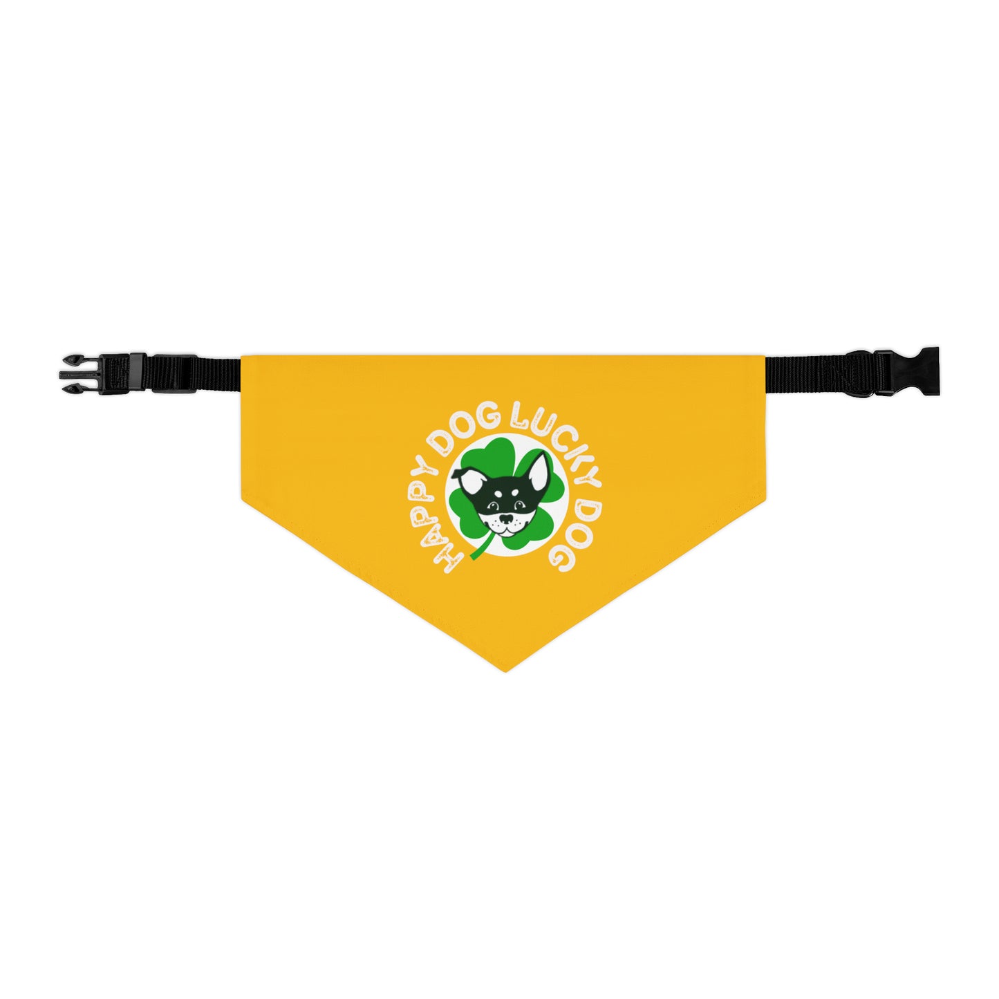 Yellow Happy Dog Lucky Dog Bandana Collar