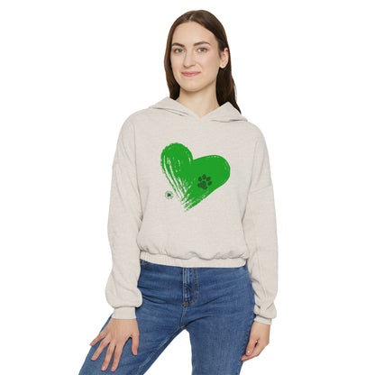 Green Heart Cinched Bottom Hoodie