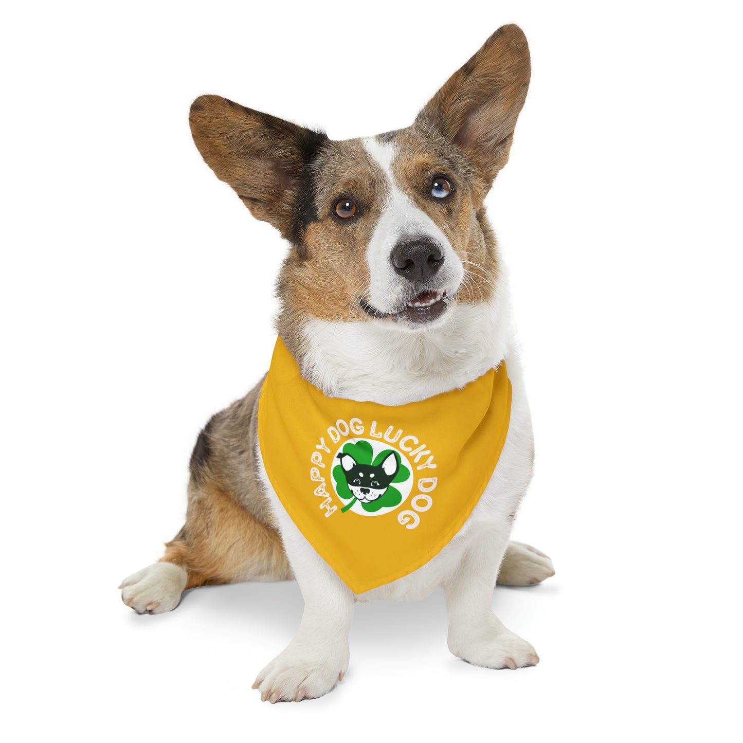 Yellow Happy Dog Lucky Dog Bandana Collar