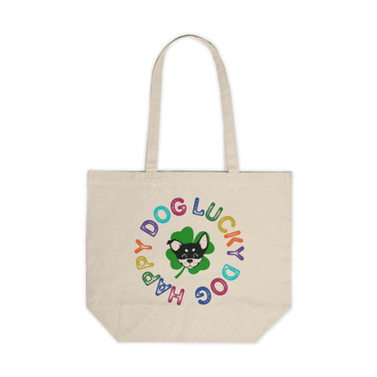 Happy Dog Lucky Dog Canvas Shopping Tote