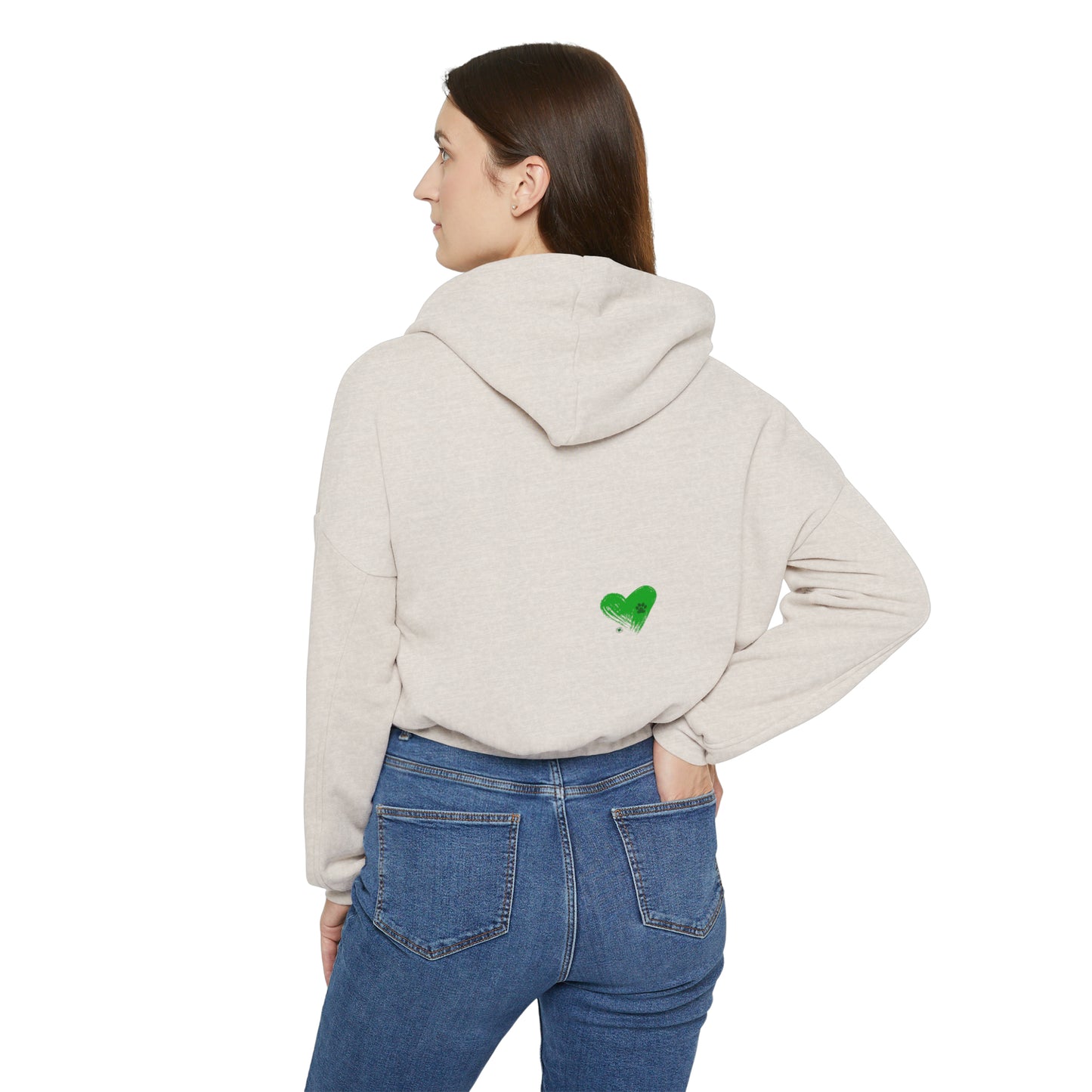 Green Heart Cinched Bottom Hoodie