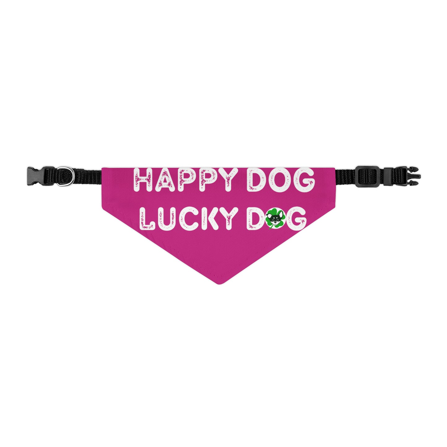 Pink Happy Dog Lucky Dog Pet Bandana Collar