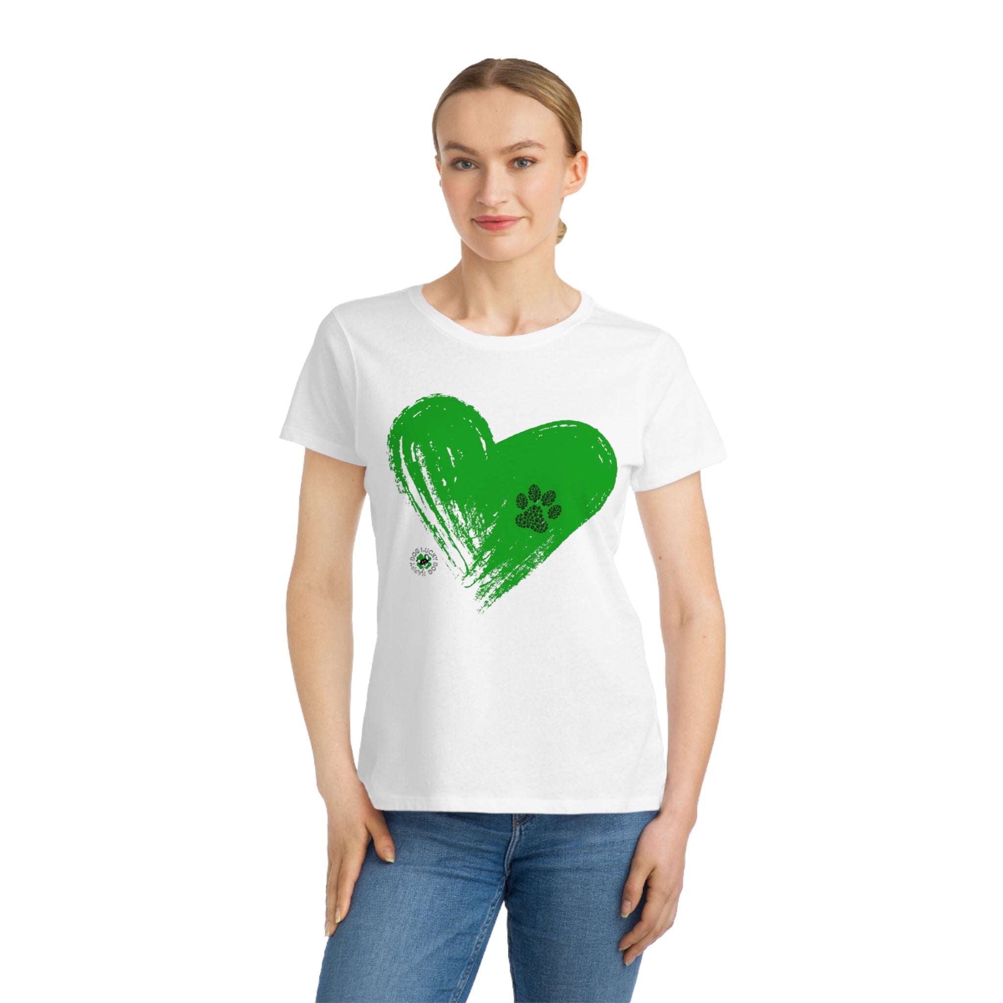 Green heart paw Organic Women's Classic T-Shirt – HAPPY DOG