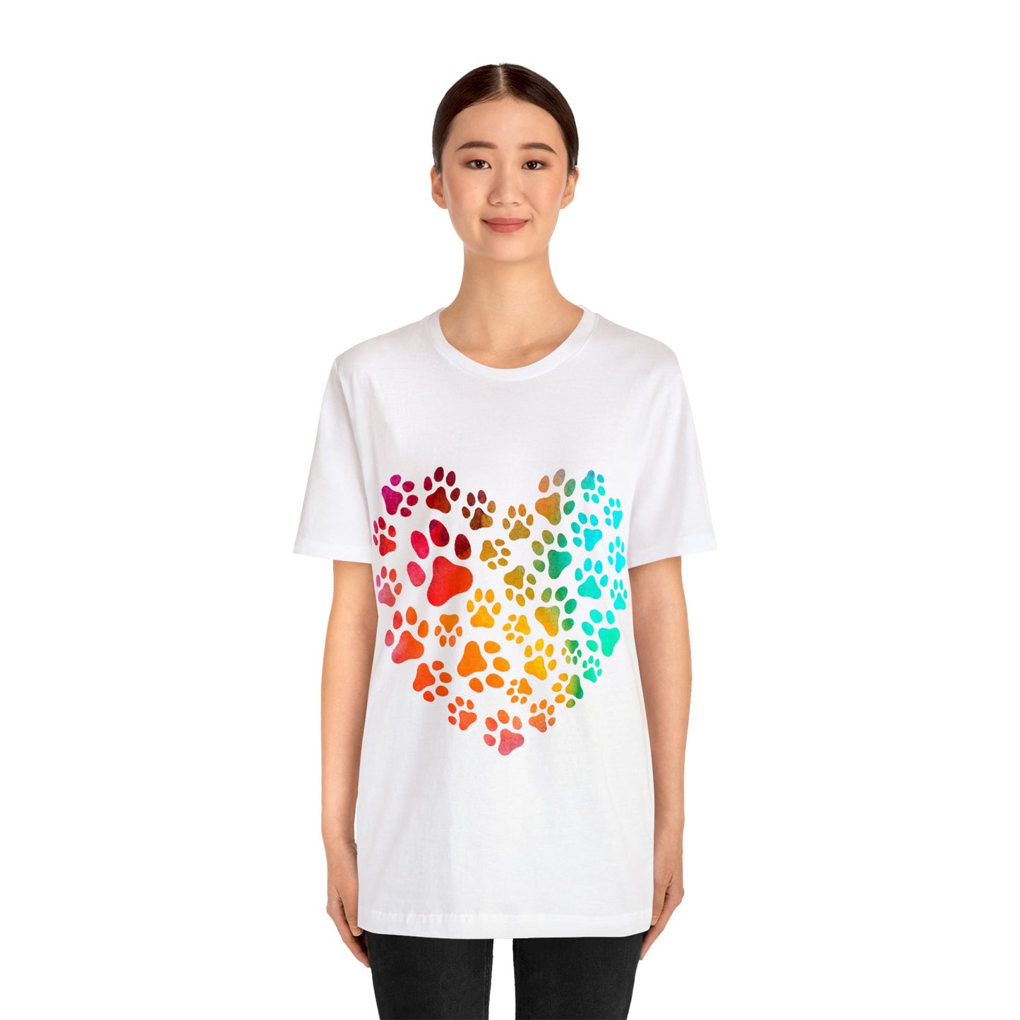 Multi Paw Heart Unisex Jersey Short Sleeve Tee