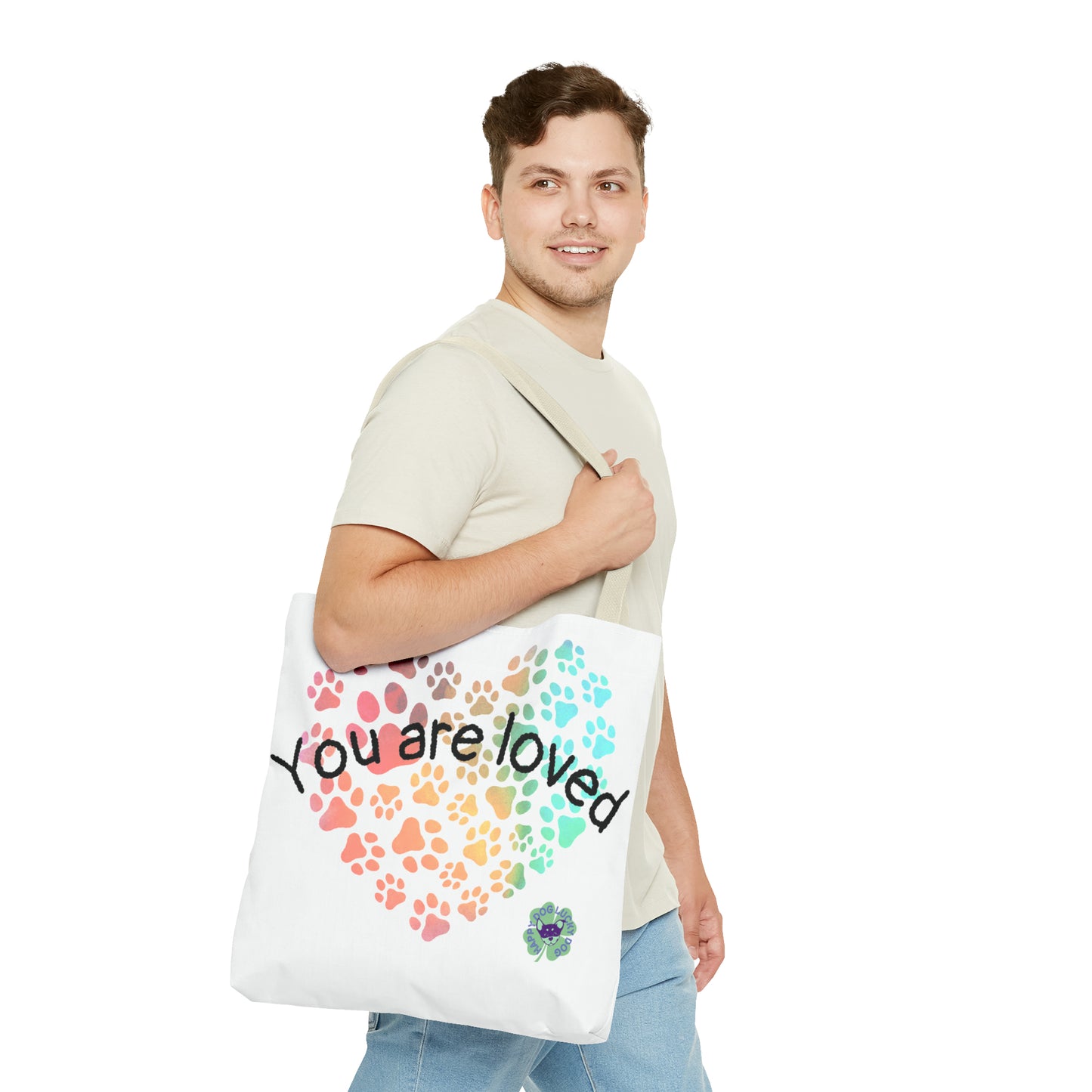 Heart paw tote bag