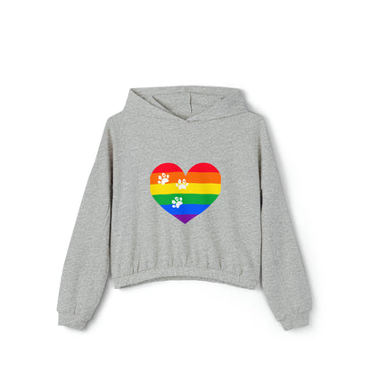 Rainbow prints Heart Cinched Bottom Hoodie