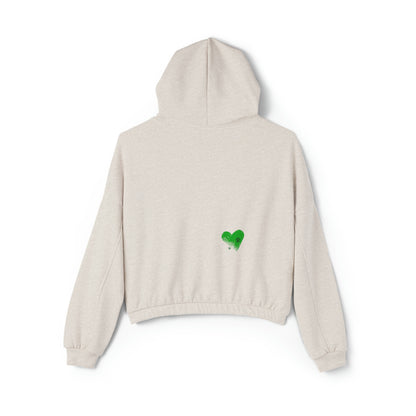 Green Heart Cinched Bottom Hoodie