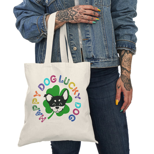 Happy Dog Lucky Dog Natural Tote Bag