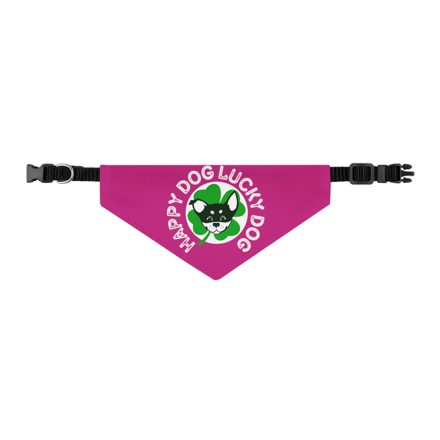 Pink Happy Dog Lucky Dog Bandana Collar