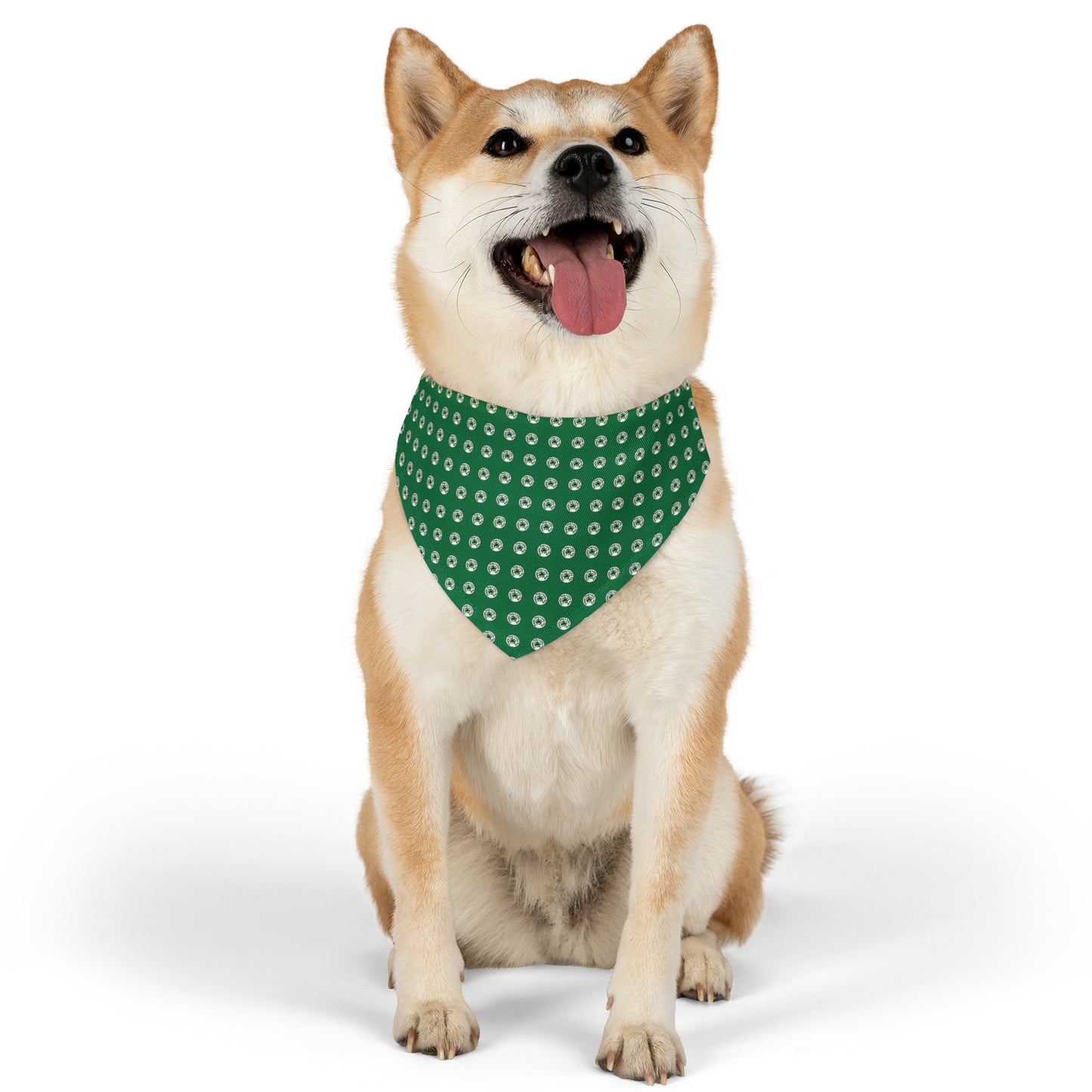 Green Happy Dog Lucky Dog Pet Bandana Collar