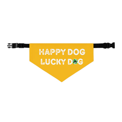 Yellow Happy Dog Lucky Dog Pet Bandana Collar